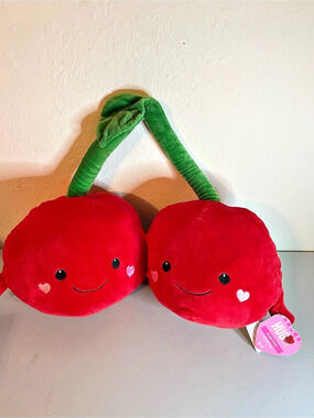 Hug Me Plush Food Cherry Plush Cherry Pair NWT
